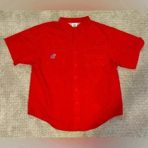 Kansas Jayhawks Pro Edge short sleeve UPF rating 50+ shirt size XL RED - Picture 1 of 5